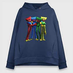 Толстовка оверсайз женская GAME POPPY PLAYTIME Mini Huggies, цвет: тёмно-синий