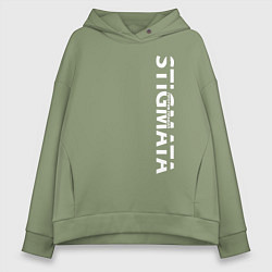 Толстовка оверсайз женская Stigmata ПРОТИВ ПРАВИЛ, цвет: авокадо