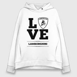 Толстовка оверсайз женская Lamborghini Love Classic, цвет: белый