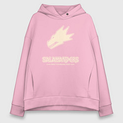 Толстовка оверсайз женская Саламандры лого винтаж, цвет: светло-розовый