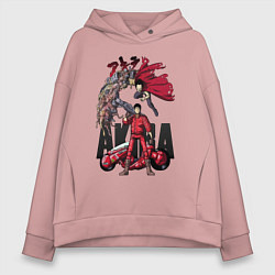 Толстовка оверсайз женская Akira anime, цвет: пыльно-розовый