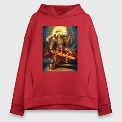 Толстовка оверсайз женская Император человечества, цвет: красный