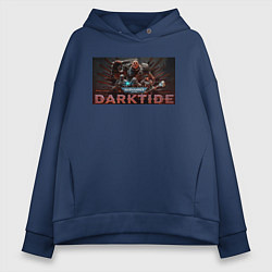 Толстовка оверсайз женская Warhammer 40000 Darktide, цвет: тёмно-синий