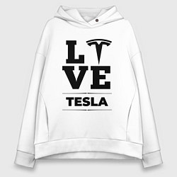 Толстовка оверсайз женская Tesla Love Classic, цвет: белый