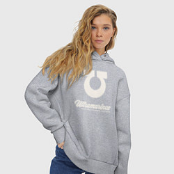 Толстовка оверсайз женская Ультрамарины винтаж лого, цвет: меланж — фото 2