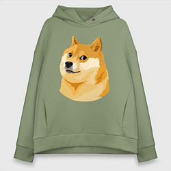 Толстовка оверсайз женская Пёс Доге, цвет: авокадо