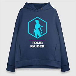 Женское худи оверсайз Символ Tomb Raider в неоновых цветах