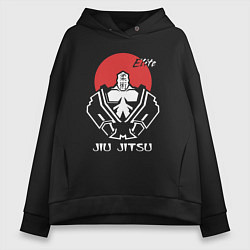 Толстовка оверсайз женская Jiu-Jitsu red sun, цвет: черный