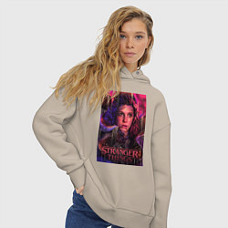 Толстовка оверсайз женская Stranger Things eleven, цвет: миндальный — фото 2