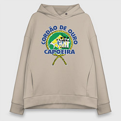 Толстовка оверсайз женская Cordao de ouro Capoeira flag of Brazil, цвет: миндальный