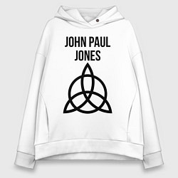 Толстовка оверсайз женская John Paul Jones - Led Zeppelin - legend, цвет: белый