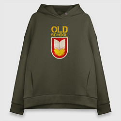Толстовка оверсайз женская Old School emblem, цвет: хаки
