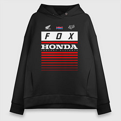 Толстовка оверсайз женская Honda racing, цвет: черный