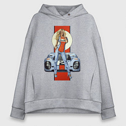 Толстовка оверсайз женская Porsche - Motorsport - Girl, цвет: меланж