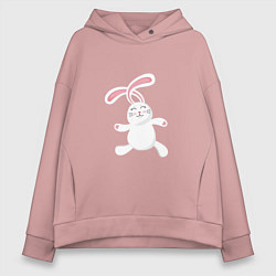 Толстовка оверсайз женская Happy - Bunny, цвет: пыльно-розовый