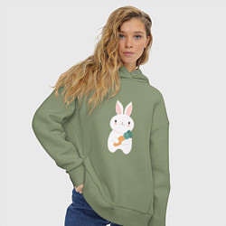 Толстовка оверсайз женская Carrot rabbit, цвет: авокадо — фото 2