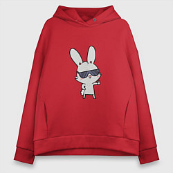 Толстовка оверсайз женская Cool rabbit, цвет: красный