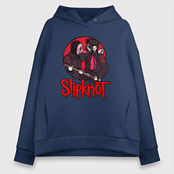 Толстовка оверсайз женская Slipknot rock, цвет: тёмно-синий