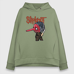 Толстовка оверсайз женская Slipknot mask art, цвет: авокадо