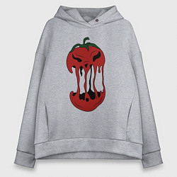 Толстовка оверсайз женская Агрессивный красный помидор, цвет: меланж