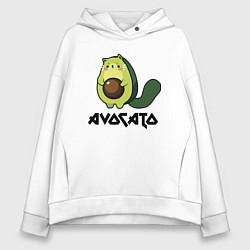 Толстовка оверсайз женская Avocado - AvoCATo - Joke, цвет: белый