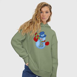 Толстовка оверсайз женская Snowman BTC, цвет: авокадо — фото 2