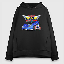 Толстовка оверсайз женская Team Sonic racing - hedgehog, цвет: черный