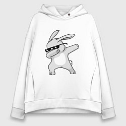 Толстовка оверсайз женская Кролик ДЭБ, цвет: белый