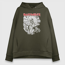 Толстовка оверсайз женская Iron Maiden Killers Album, цвет: хаки