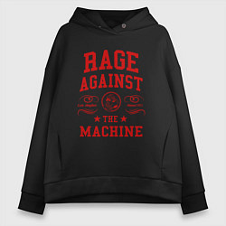 Толстовка оверсайз женская Rage Against the Machine красный, цвет: черный