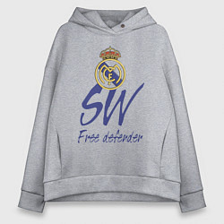 Толстовка оверсайз женская Real Madrid - Spain - sweeper, цвет: меланж