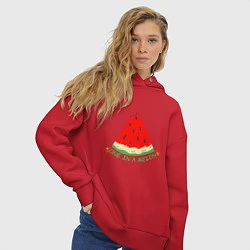 Толстовка оверсайз женская One in a melon, цвет: красный — фото 2