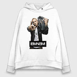 Толстовка оверсайз женская Eminem boombox, цвет: белый