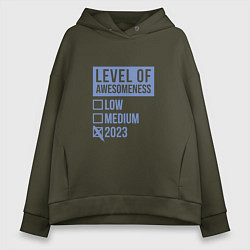 Толстовка оверсайз женская Level 2023, цвет: хаки