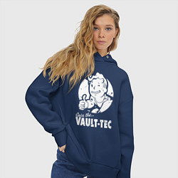Толстовка оверсайз женская Vault boy - join the vault tec, цвет: тёмно-синий — фото 2