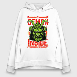 Толстовка оверсайз женская Японский демон внутри, цвет: белый