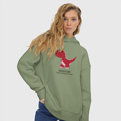 Толстовка оверсайз женская Динозаврик Машазавр, тираннозавр Маша, цвет: авокадо — фото 2