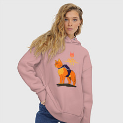 Толстовка оверсайз женская Stray - cat logo, цвет: пыльно-розовый — фото 2