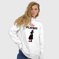 Толстовка оверсайз женская Толстяк playboy, цвет: белый — фото 2