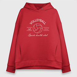Толстовка оверсайз женская Клуб любителей волейбола, цвет: красный