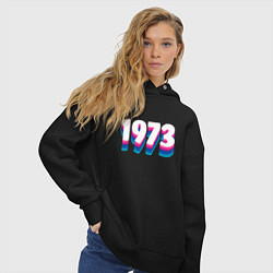 Толстовка оверсайз женская Made in 1973 vintage art, цвет: черный — фото 2
