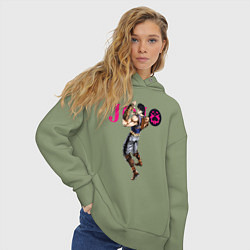 Толстовка оверсайз женская Джонатан Джостар - JoJo Bizarre Adventure, цвет: авокадо — фото 2