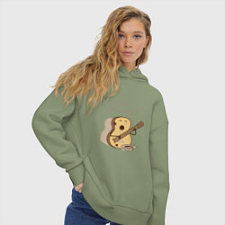 Толстовка оверсайз женская Нужна новая гитара, цвет: авокадо — фото 2