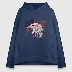 Толстовка оверсайз женская American eagle, цвет: тёмно-синий
