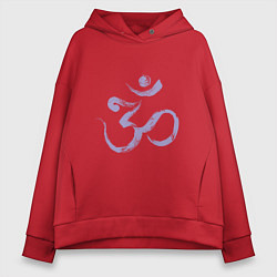 Толстовка оверсайз женская Ом мантра, цвет: красный