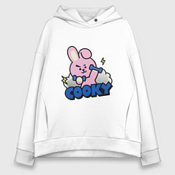 Толстовка оверсайз женская Cooky BT21 Jungkook, цвет: белый