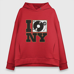 Толстовка оверсайз женская Vinyl New York, цвет: красный