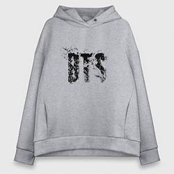 Толстовка оверсайз женская BTS logo, цвет: меланж