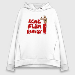 Толстовка оверсайз женская Eminem: Real Slim Shady, цвет: белый