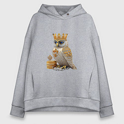 Толстовка оверсайз женская Золотая сова, цвет: меланж